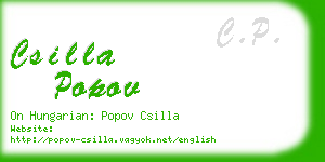 csilla popov business card